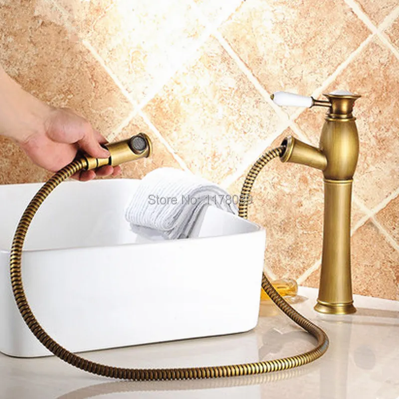 European-style all-copper antique faucet,vintage bronze Pull out basin faucet,bathroom Heighten hot and cold mixer tap,J16918
European-style all-copper antique faucet,vintage bronze Pull out basin faucet,bathroom Heighten hot and cold mixer tap,J16918