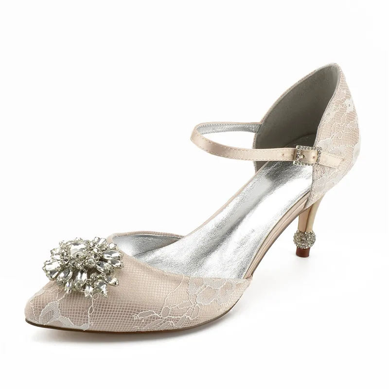 High Heels Lace Women Wedding Shoes for Bride Pointed Toe Crystals Heels Prom Evening Bridal Party Dress Pumps
High Heels Lace Women Wedding Shoes for Bride Pointed Toe Crystals Heels Prom Evening Bridal Party Dress Pumps