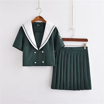 New Arrival Japanese School Uniform Girls JK Sets Summer School Girl Class Navy Sailor Hell Anime Cosplay Costumes Suit Green
New Arrival Japanese School Uniform Girls JK Sets Summer School Girl Class Navy Sailor Hell Anime Cosplay Costumes Suit Green