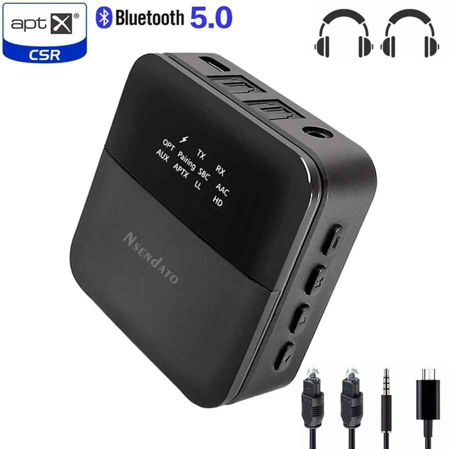 CSR8675 Bluetooth 5.0 Receiver Transmitter APTX HD Wireless Audio Adapter Low Latency 3.5mm Optical Adapter for TV/Home/Car
CSR8675 Bluetooth 5.0 Receiver Transmitter APTX HD Wireless Audio Adapter Low Latency 3.5mm Optical Adapter for TV/Home/Car