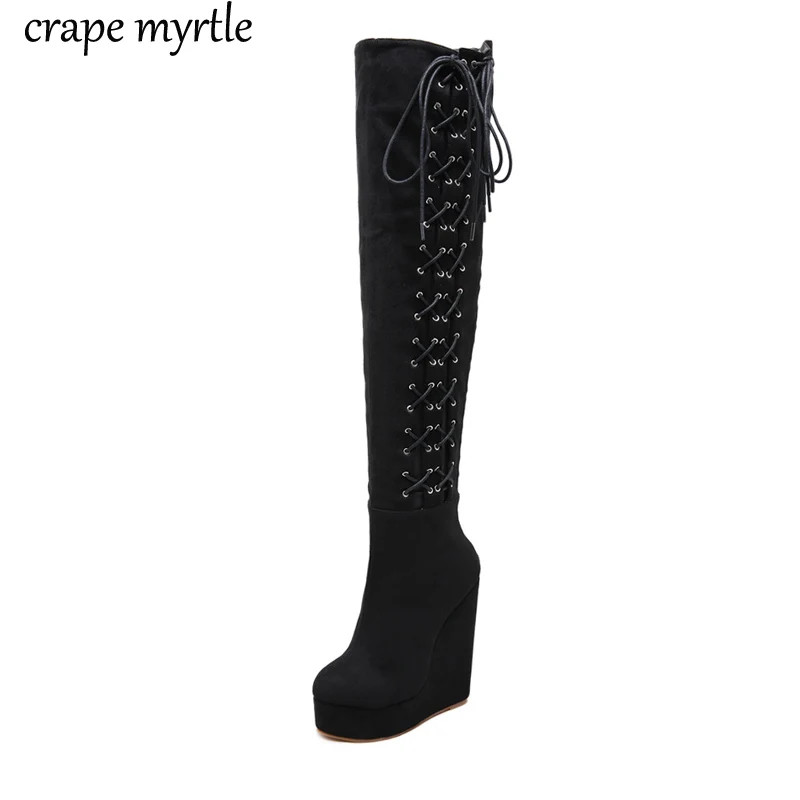 womens shoes winter Women's Over The Knee Boots High Platform womens wedge boots Stretch Long Boots Lace Up Autumn shoes YMA882
womens shoes winter Women's Over The Knee Boots High Platform womens wedge boots Stretch Long Boots Lace Up Autumn shoes YMA882