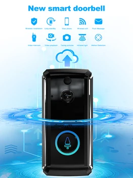 Wireless Wifi doorbell Smart WiFi Video Doorbell Camera 720P Home Visual Intercom IP Video Intercom IR Alarm Security Camera
Wireless Wifi doorbell Smart WiFi Video Doorbell Camera 720P Home Visual Intercom IP Video Intercom IR Alarm Security Camera
