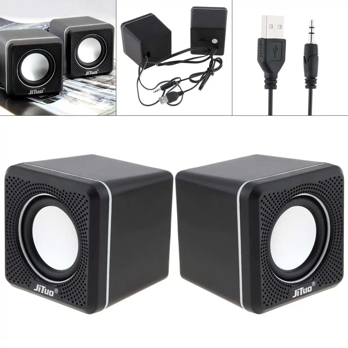 JT-2600 6W 5V Mini USB 2.0 Speakers with 3.5mm Stereo Jack and USB Powered for PC / Laptop
JT-2600 6W 5V Mini USB 2.0 Speakers with 3.5mm Stereo Jack and USB Powered for PC / Laptop
