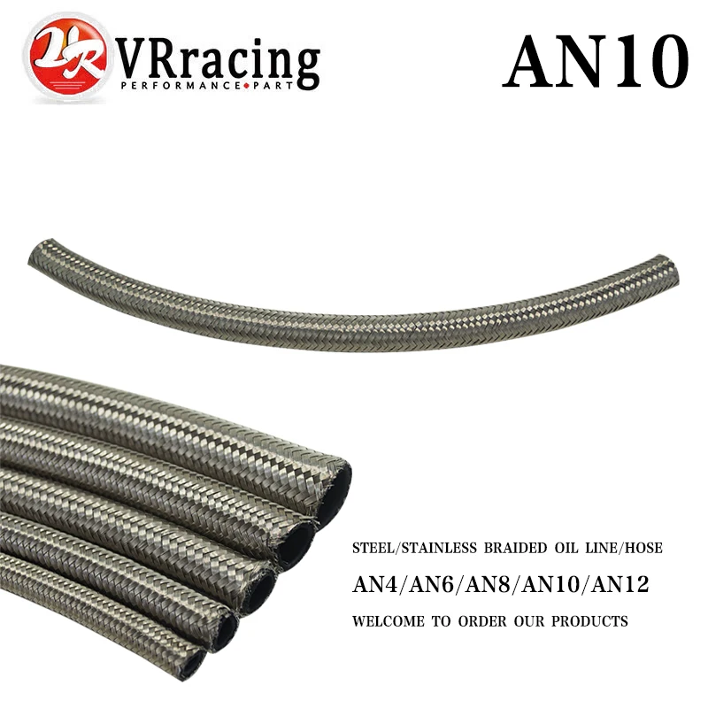 VR RACING - AN10 10AN AN -10 (14.2MM / 9/16" ID) STAINLESS STEEL BRAIDED Racing Hose Fuel Oil Line ONE FEET 0.3M VR7114-1
VR RACING - AN10 10AN AN -10 (14.2MM / 9/16" ID) STAINLESS STEEL BRAIDED Racing Hose Fuel Oil Line ONE FEET 0.3M VR7114-1