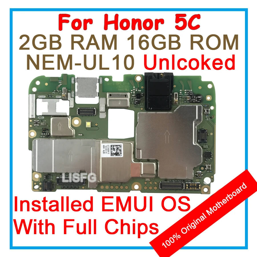 2GB RAM 16GB ROM For HUAWEI Honor 5C 5 C NEM-UL10 Motherboard 100% Unlocked Original Mainboard EMUI Logic Board With Full Chips
2GB RAM 16GB ROM For HUAWEI Honor 5C 5 C NEM-UL10 Motherboard 100% Unlocked Original Mainboard EMUI Logic Board With Full Chips