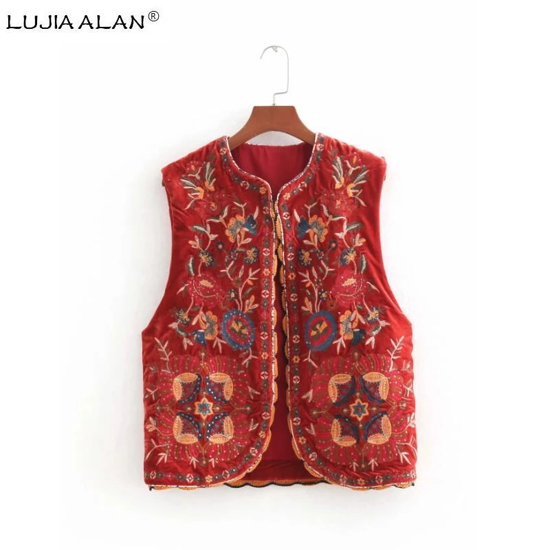 LUJIA ALAN women National style embroidery velvet jacket casual lady Sleeveless coat fashion overcoat loose tops LC1295
LUJIA ALAN women National style embroidery velvet jacket casual lady Sleeveless coat fashion overcoat loose tops LC1295