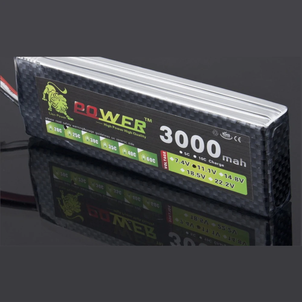Lion Power Lipo 3S 11.1V 3000MAH 25C MAX 35C LiPo Battery For RC Helicopter RC Car Boat Quadcopter Remote Control Toys Parts
Lion Power Lipo 3S 11.1V 3000MAH 25C MAX 35C LiPo Battery For RC Helicopter RC Car Boat Quadcopter Remote Control Toys Parts