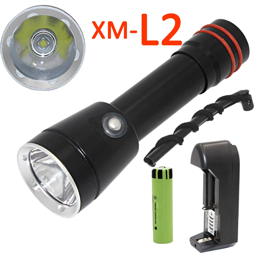 8000 Lumens XM-L2 LED Diving Flashlight Underwater 100 meter Dive Torch Linternas Waterproof Light Lamp +18650 Battery +Charger
8000 Lumens XM-L2 LED Diving Flashlight Underwater 100 meter Dive Torch Linternas Waterproof Light Lamp +18650 Battery +Charger