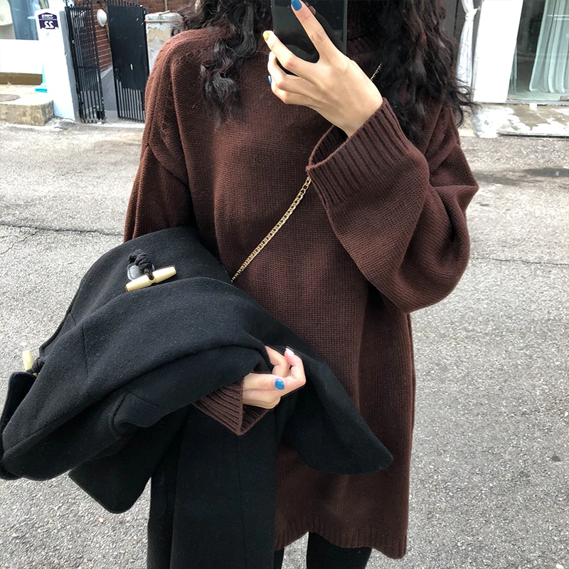 4 colors winter sweaters womens 2018 preppy style loose solid color turtleneck knitted sweaters and pullovers womens (X157)
4 colors winter sweaters womens 2018 preppy style loose solid color turtleneck knitted sweaters and pullovers womens (X157)