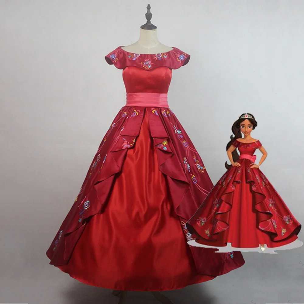 Avalor Princess Adult Elena cosplay costume Halloween Ball Gown long red Elena dresses
Avalor Princess Adult Elena cosplay costume Halloween Ball Gown long red Elena dresses