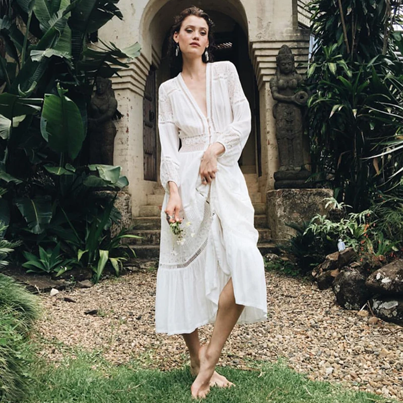 white party women dress sexy boho dress 2017 new deep v-neck Lace stitch autumn dresses Elegant long Sleeve women brand clothing
white party women dress sexy boho dress 2017 new deep v-neck Lace stitch autumn dresses Elegant long Sleeve women brand clothing