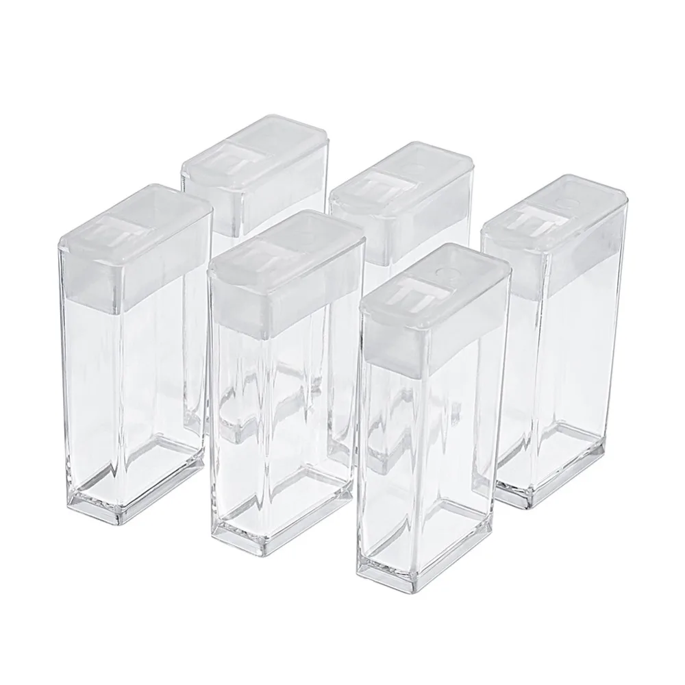 6pcs Clear Rectangle Plastic Bead Storage Containers for Earring Beads Jewelry Packaging box, 50x27x12mm, Hole: 9x10mm F80
6pcs Clear Rectangle Plastic Bead Storage Containers for Earring Beads Jewelry Packaging box, 50x27x12mm, Hole: 9x10mm F80
