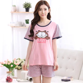 Hot Selling Summer Cute Pajamas Sets Cartoon Garfield printed Cotton Women Pajamas Short Sleeve Loungewear Pyjama femme Clothing
Hot Selling Summer Cute Pajamas Sets Cartoon Garfield printed Cotton Women Pajamas Short Sleeve Loungewear Pyjama femme Clothing