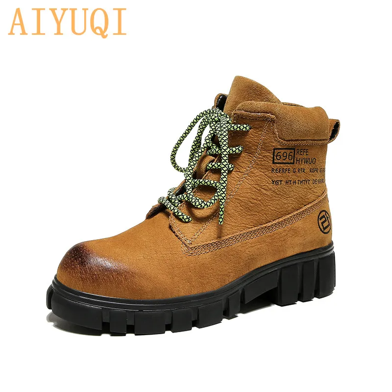 AIYUQI 2019 Autumn women motorcycle boots genuine leather casual lace up platform boots shoes female ankle boots for women
AIYUQI 2019 Autumn women motorcycle boots genuine leather casual lace up platform boots shoes female ankle boots for women