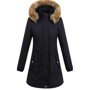 Thick Fluffy Overcoat Womens Winter Coats Cotton Faux Fur Collar Outerwear Plus Size Hooded Long Black Coat Female Parka Girl
Thick Fluffy Overcoat Womens Winter Coats Cotton Faux Fur Collar Outerwear Plus Size Hooded Long Black Coat Female Parka Girl