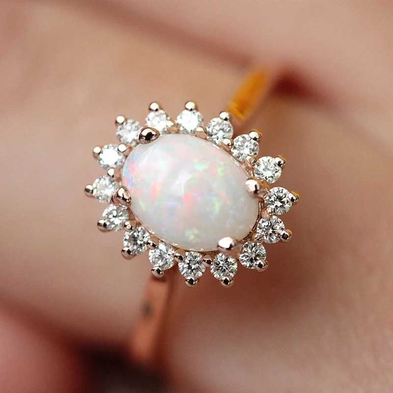 Egg-Shaped Opal & CZ Rings For Women Rose Gold Color Big Wedding Engagement Ring Fashion Jewelry For Gift KCR237-M
Egg-Shaped Opal & CZ Rings For Women Rose Gold Color Big Wedding Engagement Ring Fashion Jewelry For Gift KCR237-M