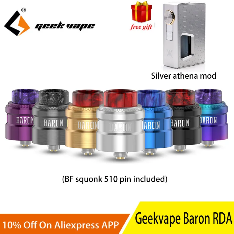 Geekvape Baron Squonk RDA Multifunctional airflow system Vape rda atomizer 24 mm RDA vs Profile RDA with free athena squonk mod
Geekvape Baron Squonk RDA Multifunctional airflow system Vape rda atomizer 24 mm RDA vs Profile RDA with free athena squonk mod