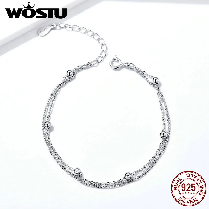 WOSTU New Design Parallel Chains With Silver Bead Bracelets 925 Sterling Silver For Women Chain Link Silver 925 Jewelry FIB131
WOSTU New Design Parallel Chains With Silver Bead Bracelets 925 Sterling Silver For Women Chain Link Silver 925 Jewelry FIB131