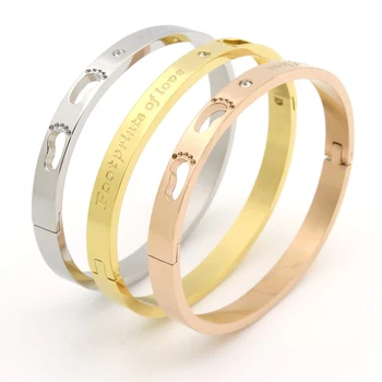 New Fashion Jewelry Bracelet Stainless Steel Love Crystal Bangles Sweet Romantic Design Gold Colour Bracelet For Women
New Fashion Jewelry Bracelet Stainless Steel Love Crystal Bangles Sweet Romantic Design Gold Colour Bracelet For Women