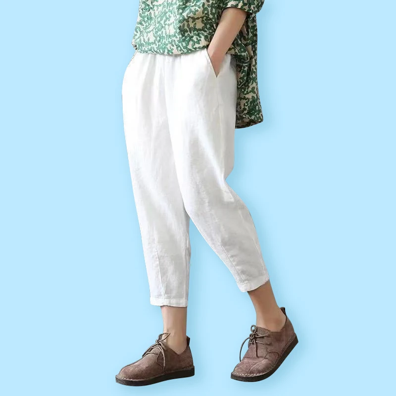 Vintage Women Linen Pants Plus Size 2019 Summer Pant Capris Loose Thin Fabric Linen Cotton Pant Solid Color Harem Pants Women
Vintage Women Linen Pants Plus Size 2019 Summer Pant Capris Loose Thin Fabric Linen Cotton Pant Solid Color Harem Pants Women
