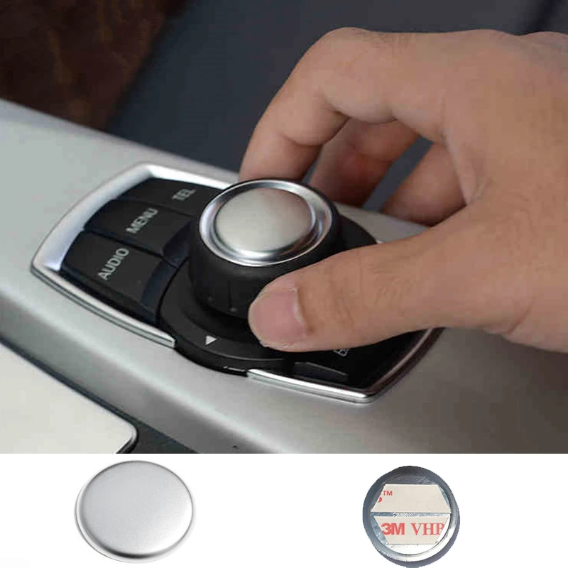 Car Styling Chrome мультимедиа ручка кнопка отделкой блесток Обложка Стикеры для BMW 1 2 3 4