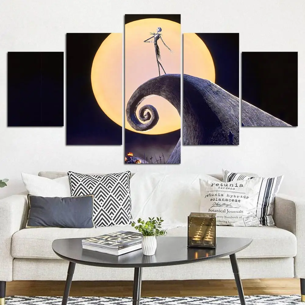 

5 Pieces Canvas The Nightmare Before Christmas Modular Pictures 5 panel Canvas painting Wall Art poster and prints F1297