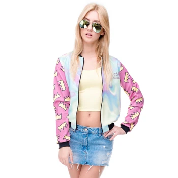 Hot sale Brand Women Bomber Jacket 3D Printed Princess Crown Outwear Coats University College chaquetas Basic Jackets
Hot sale Brand Women Bomber Jacket 3D Printed Princess Crown Outwear Coats University College chaquetas Basic Jackets