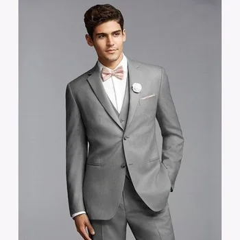 2017 Men wedding Suit Groom Tuxedo slim Bridegroom mens Suits Slim Fit Light Grey Side Vent terno masculino (Jacket+Pants+Vest)
2017 Men wedding Suit Groom Tuxedo slim Bridegroom mens Suits Slim Fit Light Grey Side Vent terno masculino (Jacket+Pants+Vest)