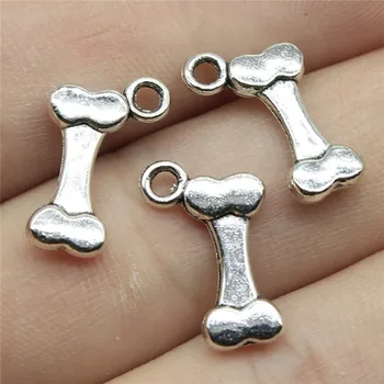 

Bone Charms Pendant DIY Jewelry Findings Antique Silver Color Tone 0.6x0.4 Inch (16x10mm) 40pcs/lot