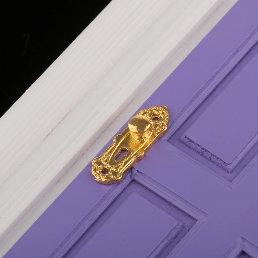 DIY 1:12 Dollhouse Miniature Wooden European-style Villa Gate Door 1/12 Doll House Decor Furniture Toys for Children Kids Gift