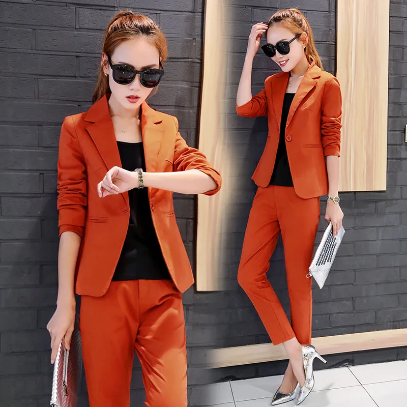 Spring Women Slim Blazer Pant Suits Coat 2017 Fashion Casual Jacket Long Sleeve Ladies Blazers Work women Suit+pants 2pces sets
Spring Women Slim Blazer Pant Suits Coat 2017 Fashion Casual Jacket Long Sleeve Ladies Blazers Work women Suit+pants 2pces sets