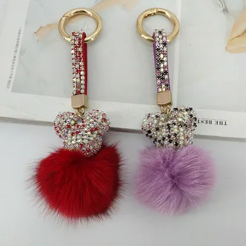 Cute Inlaid Rhinestone Bear Key Chains Fox Hair Fluffy Balls Keyring Bags Pendants Decoration Jewelry Ornaments Gifts
Cute Inlaid Rhinestone Bear Key Chains Fox Hair Fluffy Balls Keyring Bags Pendants Decoration Jewelry Ornaments Gifts
