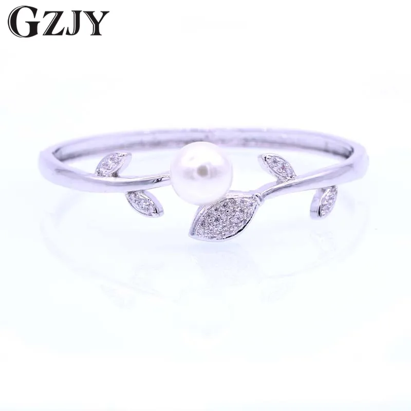 GZJY Fashion Pearl &Cubic Zirconia Bangles For Women White Gold Color Cuff Charm Bracelets Bangle Gifts Wedding Jewelry bijoux
GZJY Fashion Pearl &Cubic Zirconia Bangles For Women White Gold Color Cuff Charm Bracelets Bangle Gifts Wedding Jewelry bijoux