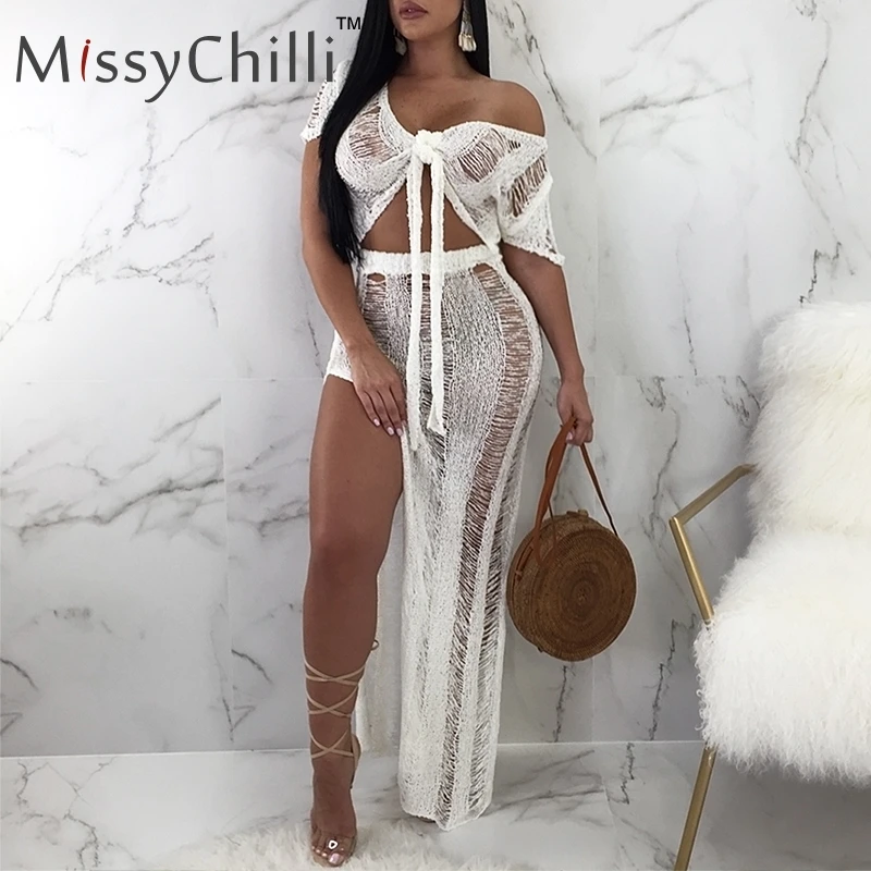 MissyChilli Ripped hollow out sexy dress Women Bow tie transparent maxi beach dress Long bodycon two piece summer dress 2019 new
MissyChilli Ripped hollow out sexy dress Women Bow tie transparent maxi beach dress Long bodycon two piece summer dress 2019 new