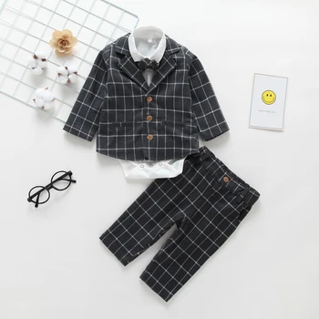 Male baby clothes 2019 new listing autumn new male baby handsome plaid small suit lapel clothing + jacket + pants three-piece
Male baby clothes 2019 new listing autumn new male baby handsome plaid small suit lapel clothing + jacket + pants three-piece