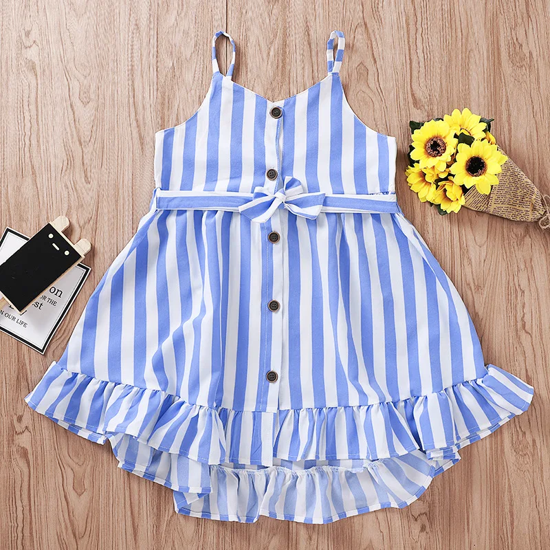 2019 Summer Spaghetti Straps Blue Striped Dress Kid Dress for Girl Party and Elegant Vestidos Wholesale Lots Bulk Clothes
2019 Summer Spaghetti Straps Blue Striped Dress Kid Dress for Girl Party and Elegant Vestidos Wholesale Lots Bulk Clothes