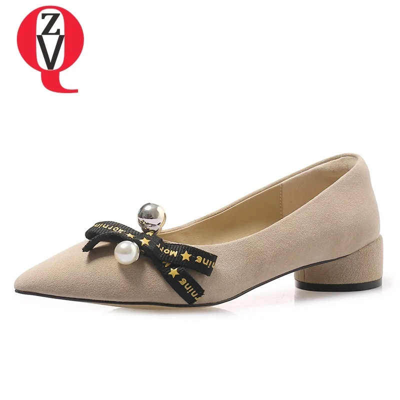 ZVQ shoes women 2019 spring new concise casual kid suede pointed toe women pumps 2 cm strange style shallow bowtie slip-on shoes 
ZVQ shoes women 2019 spring new concise casual kid suede pointed toe women pumps 2 cm strange style shallow bowtie slip-on shoes
