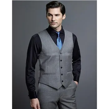 2017 Classic Groom men Gray suit Groomsmens Vest Custom Made mens suits Wedding Prom Dinner Waistcoat suits for men vest+pants
2017 Classic Groom men Gray suit Groomsmens Vest Custom Made mens suits Wedding Prom Dinner Waistcoat suits for men vest+pants