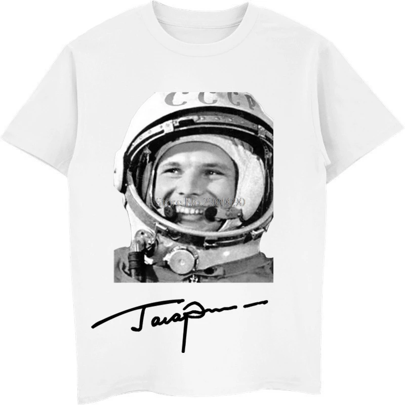 

New Russia Ussr First World Soviet Cosmonaut Gagarin Men Adult T Shirt Casual Male Cotton Short Sleeve Shirt Hip Hop Tees Tops