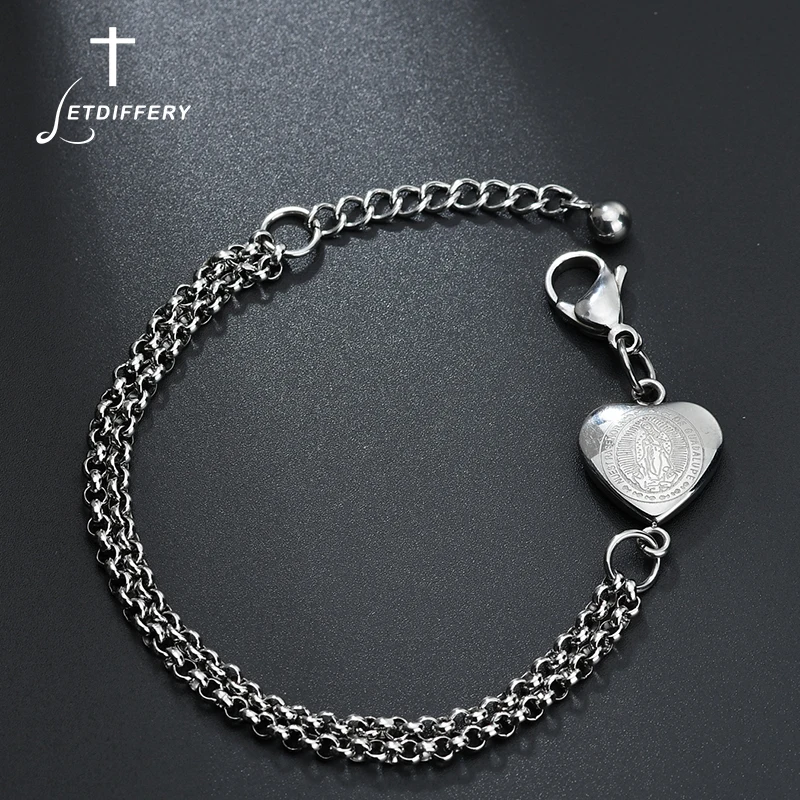 Letdiffery Holy Virgin Mary Engagement Bracelets Silver Stainless Steel Love Heart Vintage Women Jewelry Valentine's Day Gift
Letdiffery Holy Virgin Mary Engagement Bracelets Silver Stainless Steel Love Heart Vintage Women Jewelry Valentine's Day Gift
