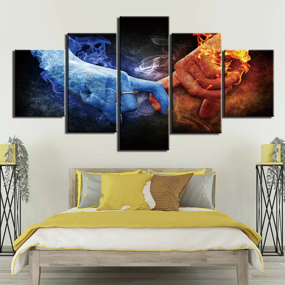 

Wall Art Holding Hands Canvas Painting 5 Pcs Prints and Posters Home Decor Artwork Abstract Love Wall Pictures for Living Room
