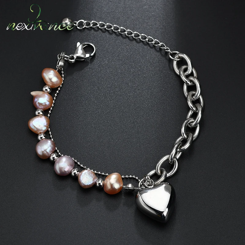 Nextvance Silver Heart Pendant Bracelets Simulated Pearl Beaded Bracelet For Valentines Day Gift Adjust Length Jewlery
Nextvance Silver Heart Pendant Bracelets Simulated Pearl Beaded Bracelet For Valentines Day Gift Adjust Length Jewlery