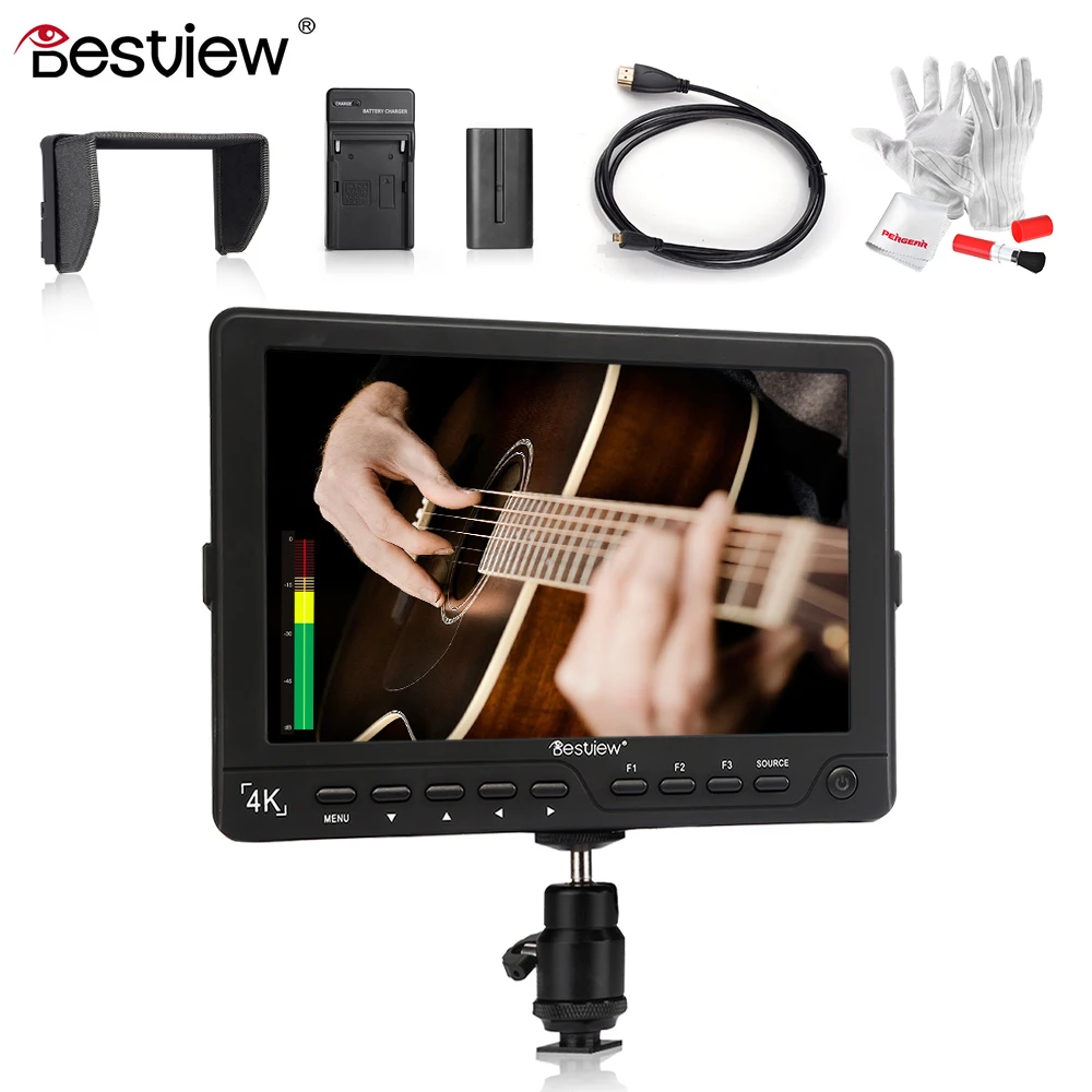 Bestview S7 4K 7 Inch HD HDMI Field LCD Monitor 1920*1200 + Micro HDMI Cable + 2200mAh Battery with Charger + Clean Kit for DSLR
Bestview S7 4K 7 Inch HD HDMI Field LCD Monitor 1920*1200 + Micro HDMI Cable + 2200mAh Battery with Charger + Clean Kit for DSLR