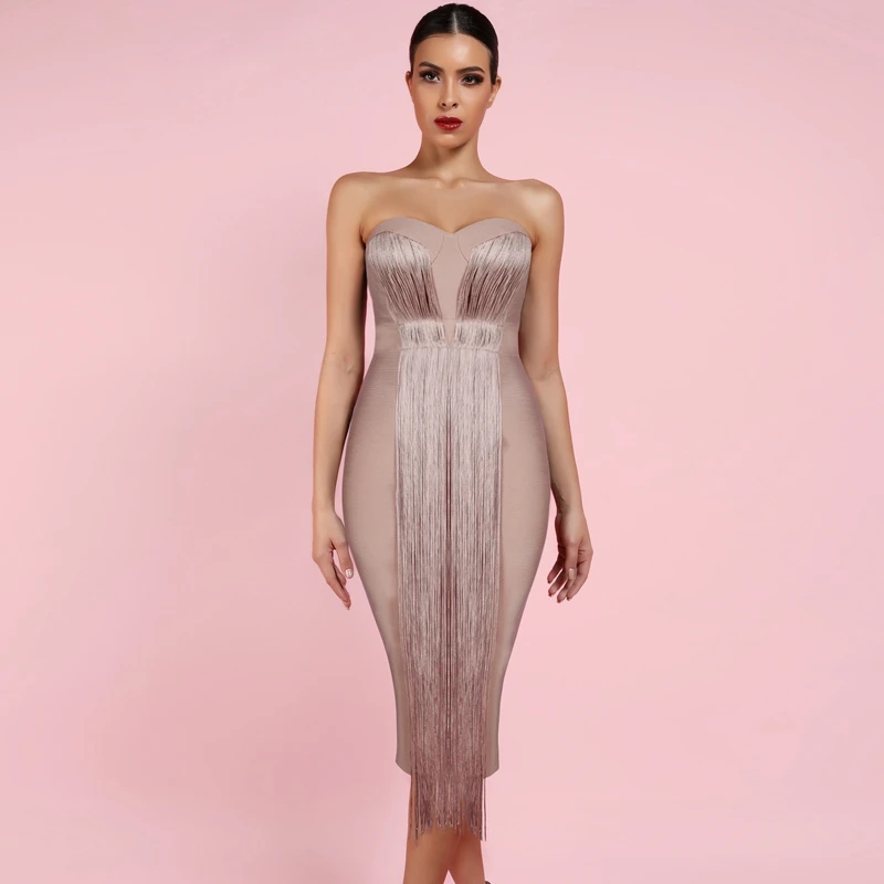 Deer Lady Summer Bandage Dress Rayon 2019 Celebrity Party Dresses Elegant Bandage Dresses Strapless Bodycon Sexy Tassel Dress
Deer Lady Summer Bandage Dress Rayon 2019 Celebrity Party Dresses Elegant Bandage Dresses Strapless Bodycon Sexy Tassel Dress