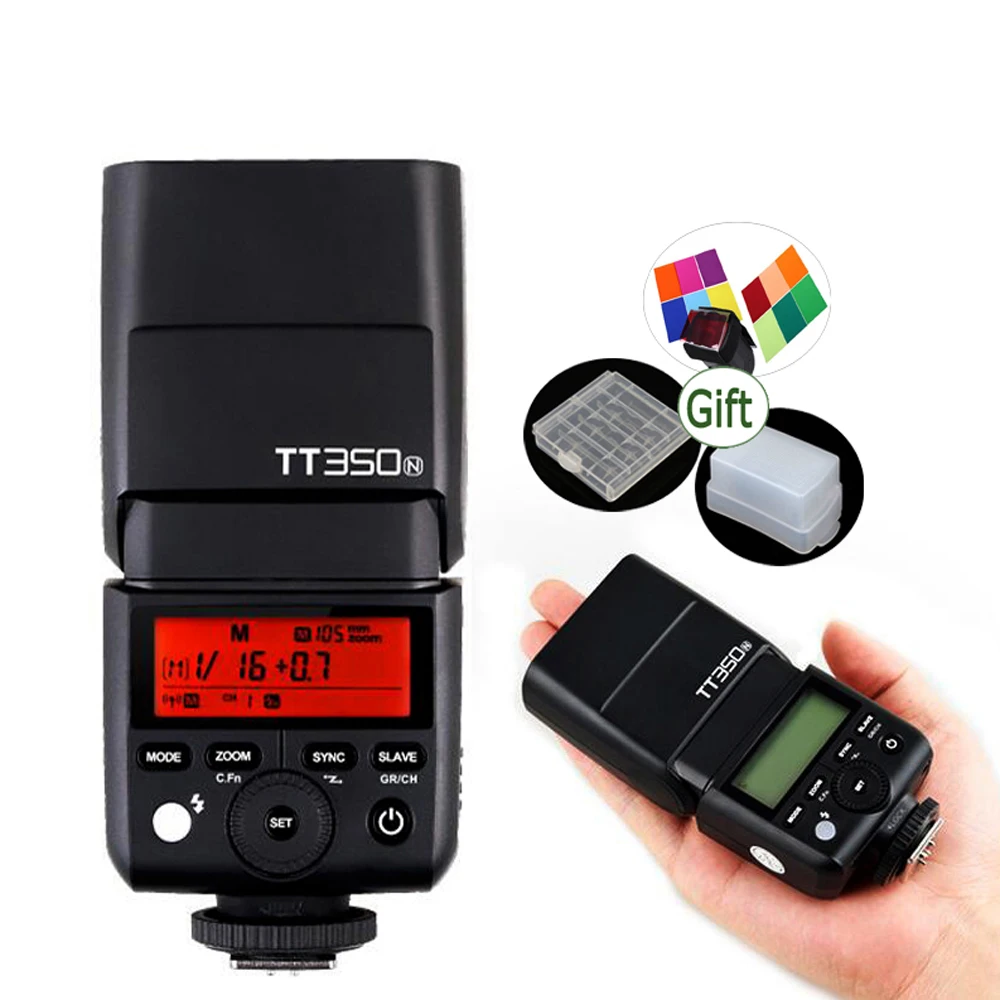 Мини Godox Speedlite TT350N TTL 2 4G HSS вспышка для Nikon беззеркальной DSLR камеры D800 D810 D300 D7100 D610 D5200