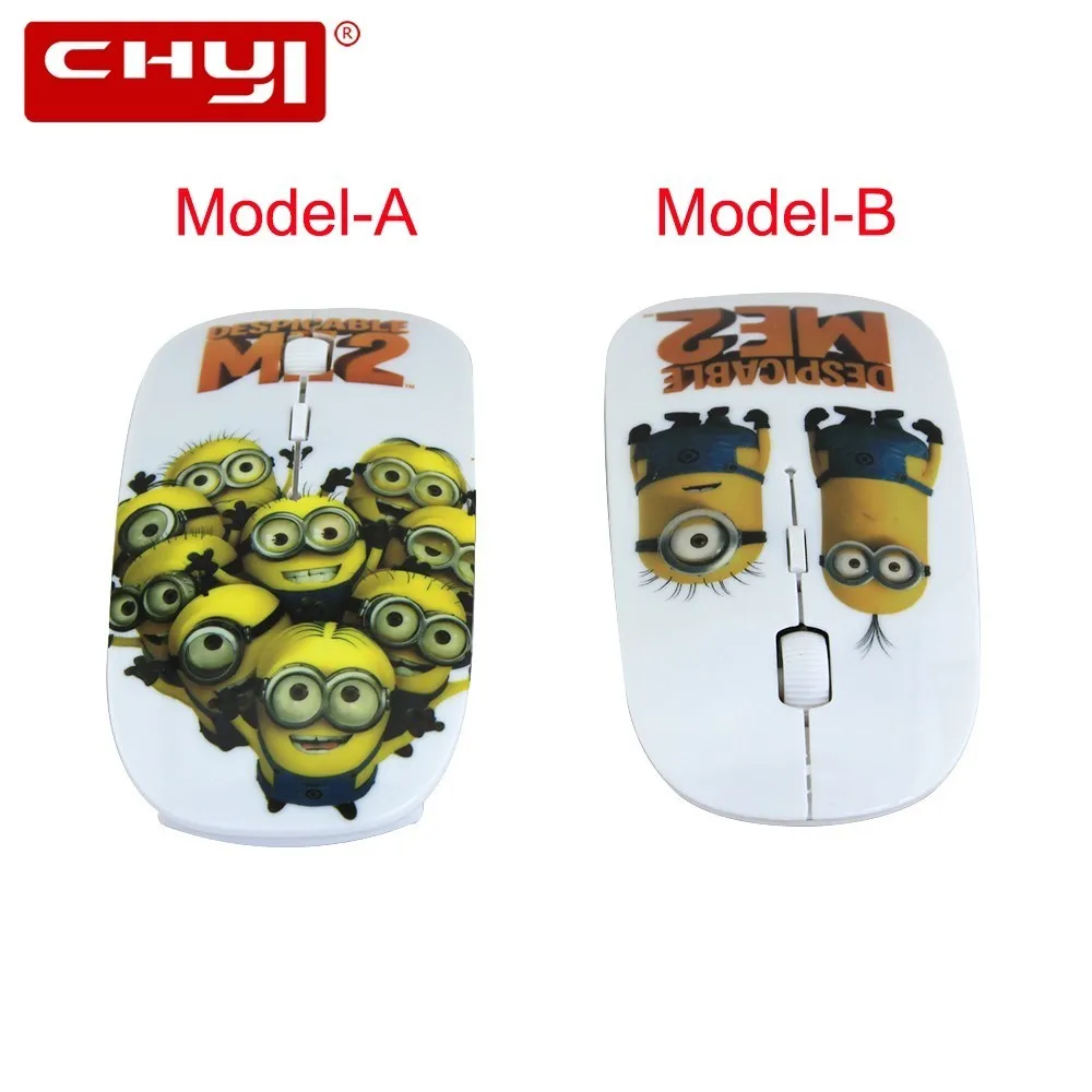 CHYI Wireless Mouse illumination Entertainment Minions Cartoon Character 2.4Ghz 1600DPI Adjustable Ultra-thin Mice For PC Laptop
CHYI Wireless Mouse illumination Entertainment Minions Cartoon Character 2.4Ghz 1600DPI Adjustable Ultra-thin Mice For PC Laptop