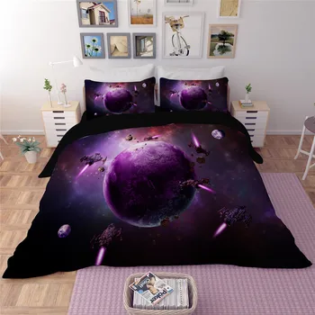 2018 planet series bedding sets 3D purple planet Milky Way universe ufo duvet cover set starry sky No boundary 3/4pcs Bedclothes
2018 planet series bedding sets 3D purple planet Milky Way universe ufo duvet cover set starry sky No boundary 3/4pcs Bedclothes