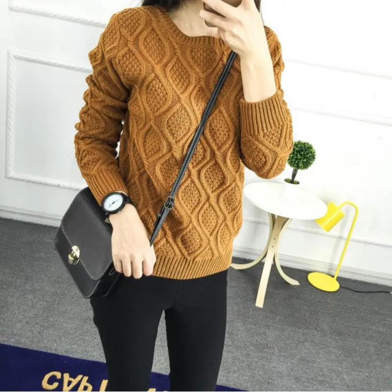 12 Color ! Hot New Autumn Winter Women Fashion 100% Cotton Elastic Sweater Lady Knitted Long Sleeve O-neck Twist Pullovers
12 Color ! Hot New Autumn Winter Women Fashion 100% Cotton Elastic Sweater Lady Knitted Long Sleeve O-neck Twist Pullovers