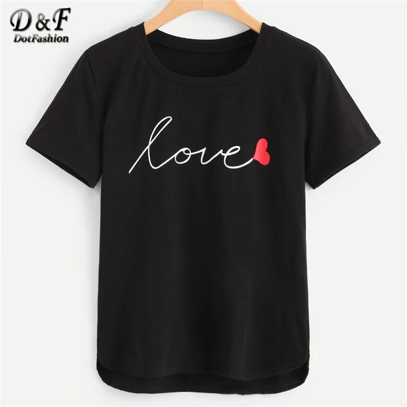 Dotfashion Plus Size Black Letter And Heart Print Tee Women 2019 Summer Casual Clothing Short Sleeve Tops Ladies Fashion T-Shirt
Dotfashion Plus Size Black Letter And Heart Print Tee Women 2019 Summer Casual Clothing Short Sleeve Tops Ladies Fashion T-Shirt