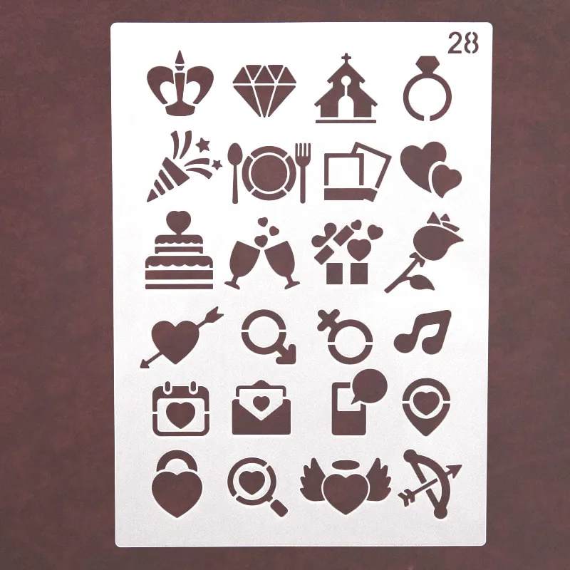 Love Party Icon Stencils for DIY Scrapbooking Plastic Handmade Template Crafts Art Diary Decor Painting Spray Album Tool Card
Love Party Icon Stencils for DIY Scrapbooking Plastic Handmade Template Crafts Art Diary Decor Painting Spray Album Tool Card